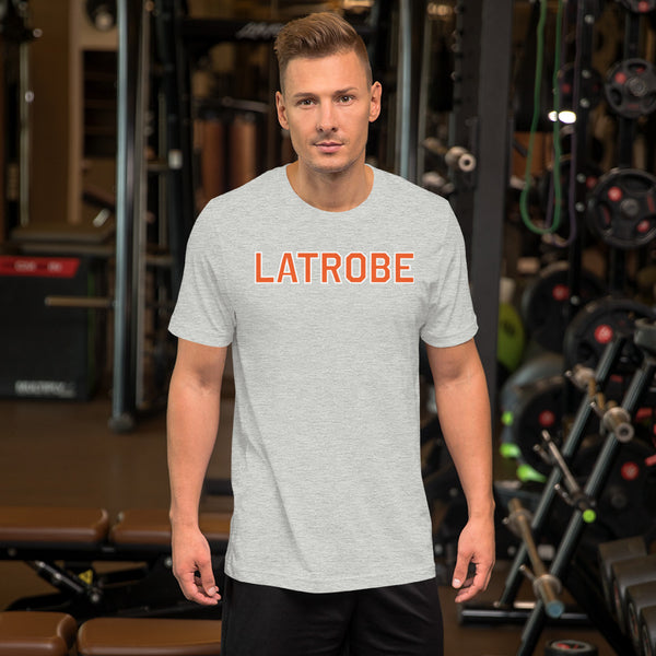 Latrobe in Orange Lettering and White Outline T-Shirt