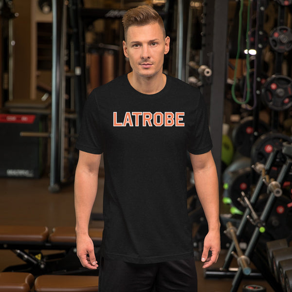 Latrobe in Orange Lettering and White Outline T-Shirt